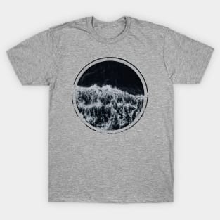 Ocean Waves Black T-Shirt